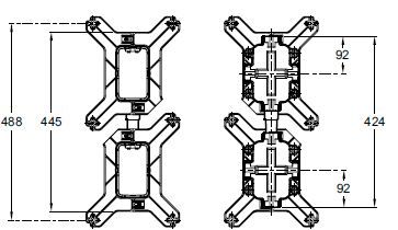 Комплект для объединения двух универсальных систем Jacob Delafon Modulo 98788D-NF