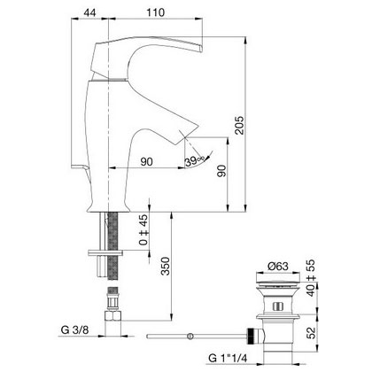 Смеситель для раковины Jacob Delafon Symbol E72680-CP