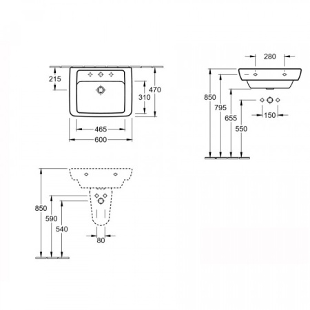 Villeroy & Boch Verity 51036001 Раковина 600 x 470 mm