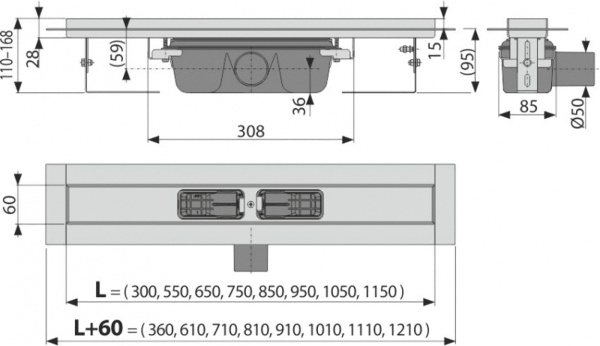 Душевой лоток AlcaPlast Professional APZ6-950