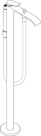 Hansgrohe Vivenis Смеситель для ванны однорычажный напольный черный матовый 75445670