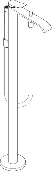 Hansgrohe Vivenis Смеситель для ванны однорычажный напольный черный матовый 75445670