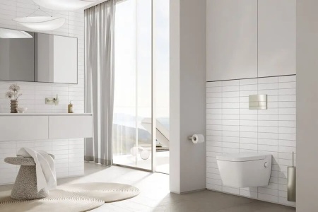 TECE TECEsquare панель смыва с двумя клавишами стеклянная клавиши белые 9240800