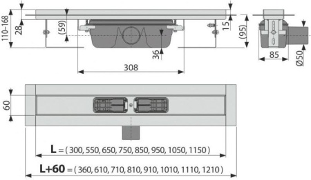Душевой лоток AlcaPlast Professional APZ6-1150