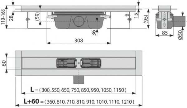 Душевой лоток AlcaPlast Professional APZ6-1150
