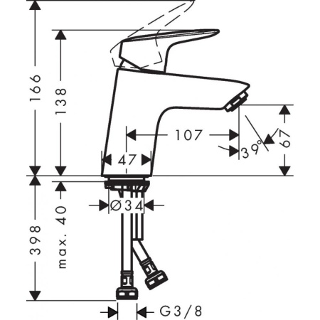 Смеситель hansgrohe Logis для раковины  71071000, хром