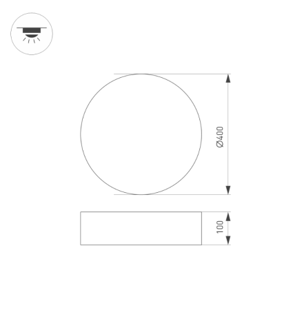 Светильник SP-TOR-PILL-PRISM-R400-25W Warm3000 (BK, 100 deg, 230V) (Arlight, IP20 Металл, 3 года)