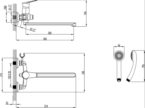 Универсальный смеситель Lemark Partner LM6557C