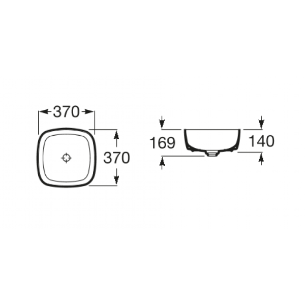 Раковина Roca Inspira Soft накладная 37x37 см, белый 327502000
